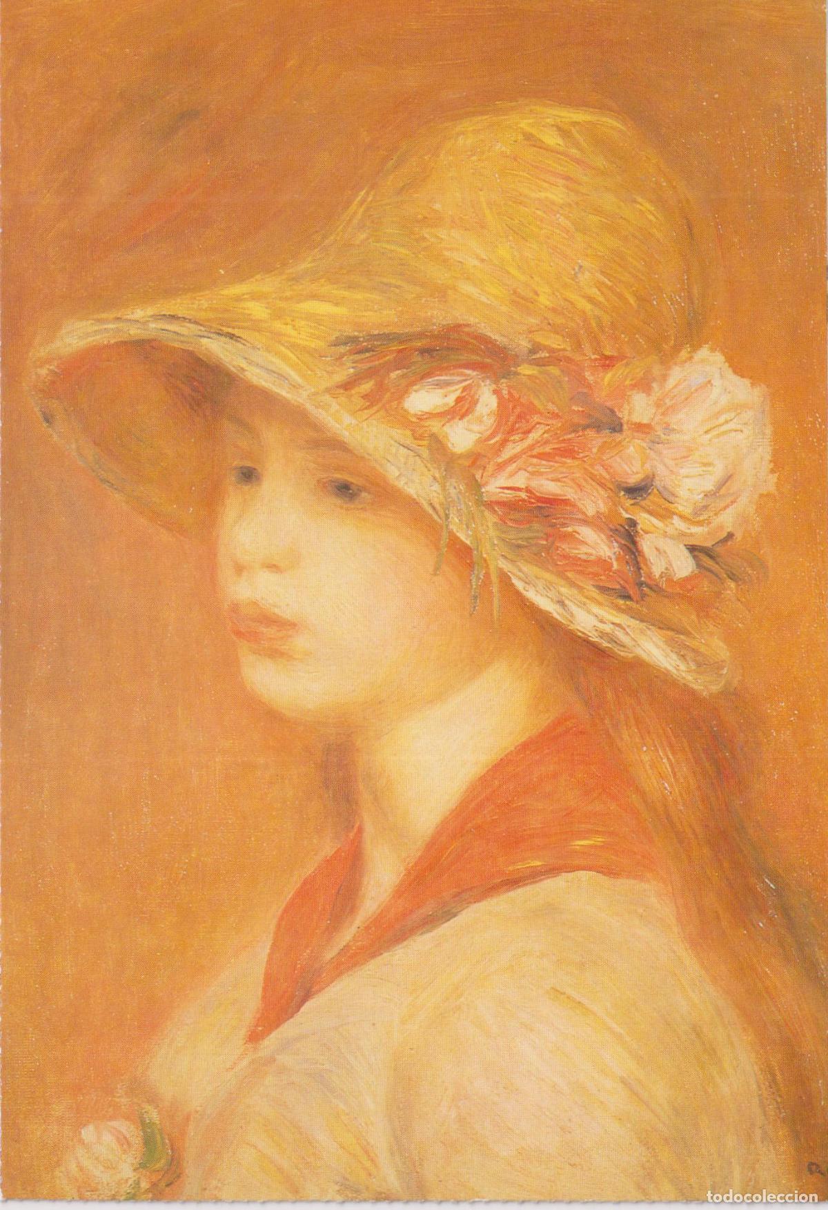 Postales: POSTAL DE LA OBRA DE AUGUSTE RENOIR, JEUNE FILLE AU CHAPEAU (1885) - S/C