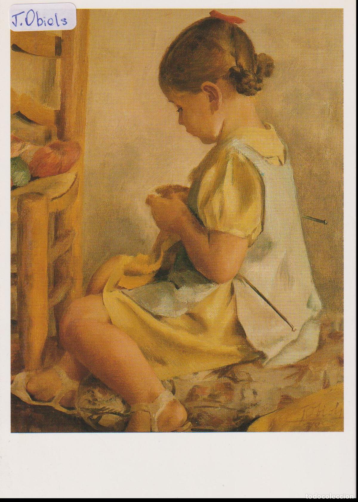 Postales: POSTAL DE LA OBRA DE JOSEP OBILS, LA PETITA QUE FA MITJA (1938) - MUSEU DE MONTSERRAT - S/C