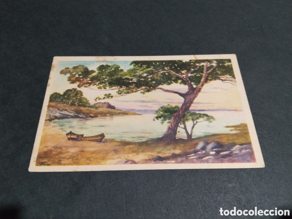 Postales: Postal arte dibujo paisaje costero