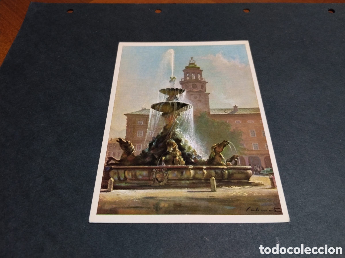 Postales: Postal Salzburgo dibujo fuente Franz Schwetz