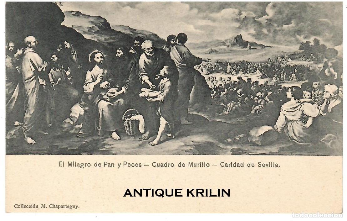 Postales: HOSPITAL CARIDAD DE SEVILLA / EL MILAGRO DE PAN Y PECES / MURILLO / SIN FRANQUEAR