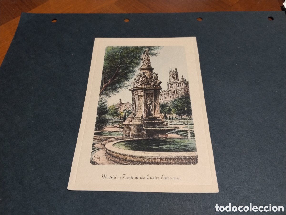 Postales: Postal arte Madrid fuente de las cuatro estaciones