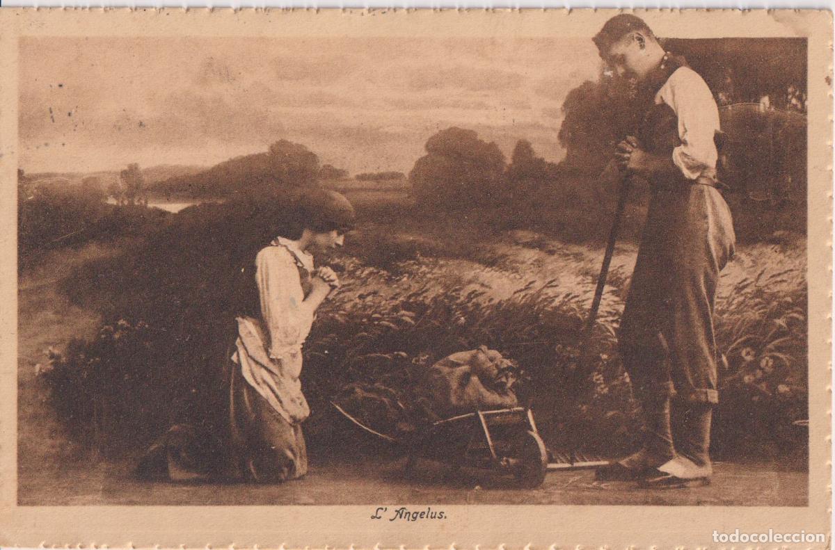 Postales: POSTAL DE LA OBRA DE JEAN-FRAN&Ccedil;OIS MILLET. EL &Aacute;NGELUS &ndash; CIRCULADA 1927