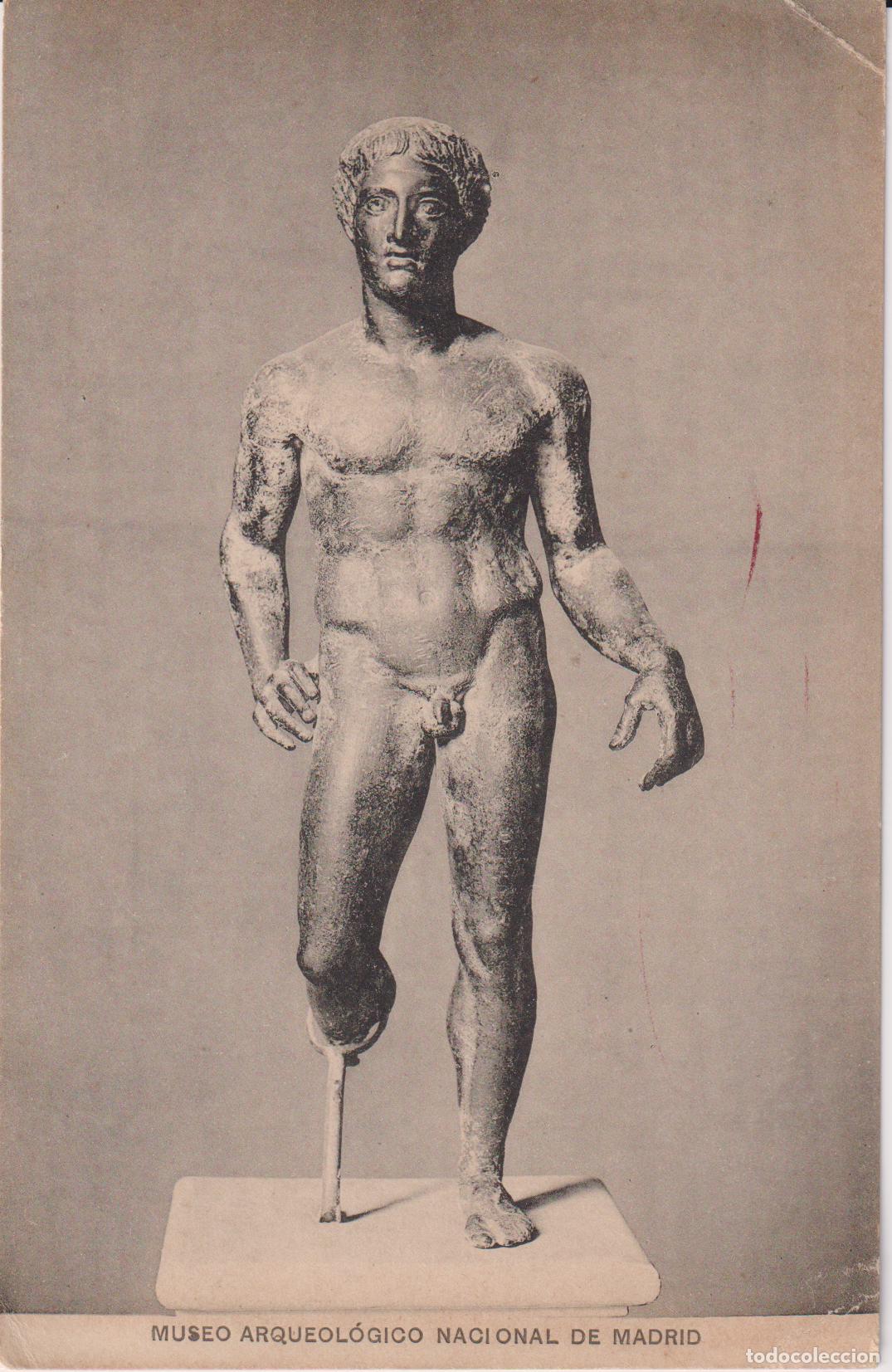 Postales: ESTATUA BRONCE GRECO-ROMANO HALLADO EN SANTANY - FOTOTIPIA HAUSER Y MENET N&ordm;20 - S/C