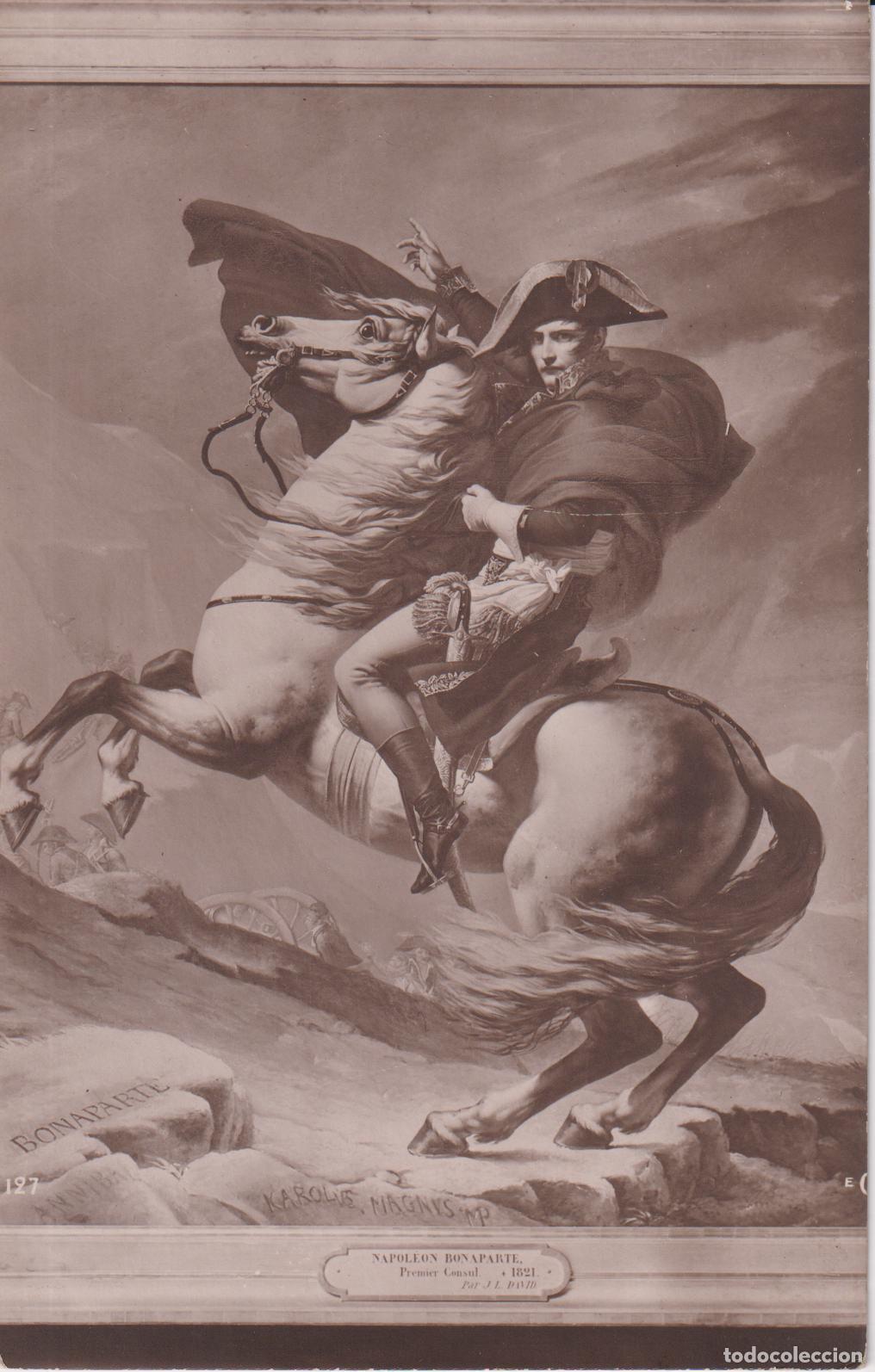 Postales: POSTAL DE LA OBRA DE JACQUES-LOUIS DAVID, NAPOLE&Oacute;N CRUZANDO LOS ALPES &ndash; S/C