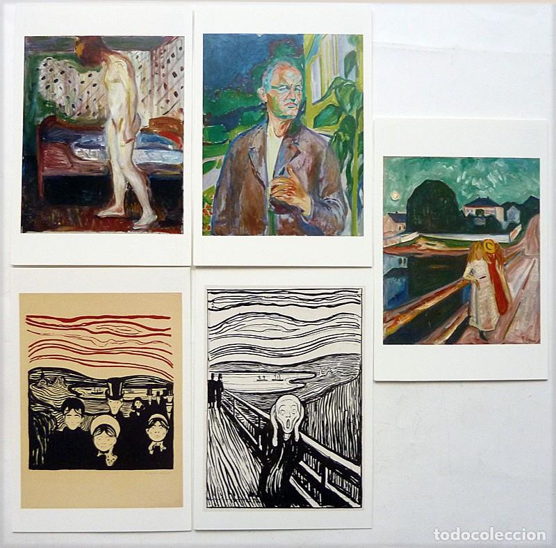 Postales: 5 POSTALES EDWARD MUNCH - MUSEO THYSSEN BORNEMISZA - 2015 - NUEVAS