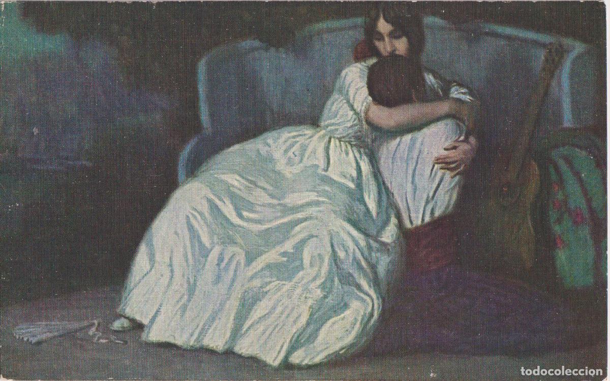 Postales: POSTAL DE LA OBRA DE V.SANTAOLARIA, ENAMORADOS &ndash; SALON DE PARIS 5423 &ndash; S/C