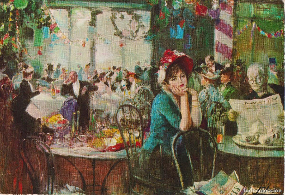 Postales: POSTAL DE LA OBRA DE MAESTRO PALMERO, CAF&Eacute; ROYALE, PARIS - CREACIONES N&ordm;508 - S/C