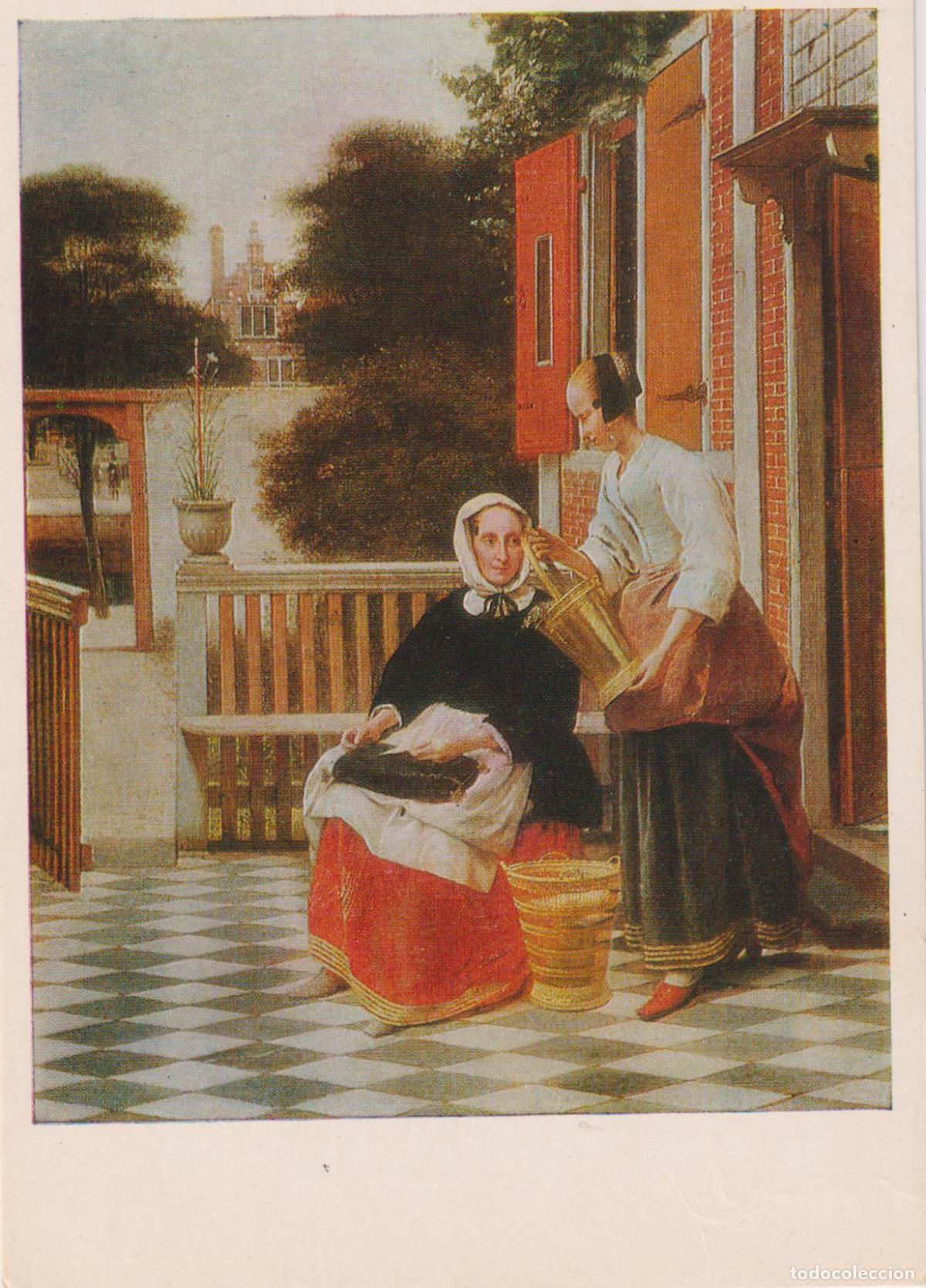 Postales: POSTAL DE LA OBRA DE PIETER DE HOOCH, AMA Y CRIADA &ndash; BELLAS ARTES, MOSCU &ndash; S/C