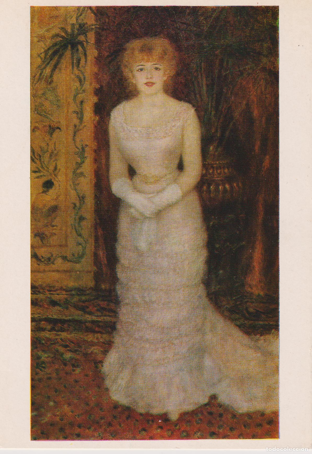 Postales: POSTAL DE LA OBRA DE AUGUST RENOIR, RETRATO DE LA ACTRIZ JEANNE SAMARY (1778) &ndash; BELLAS ARTES, MOSCU