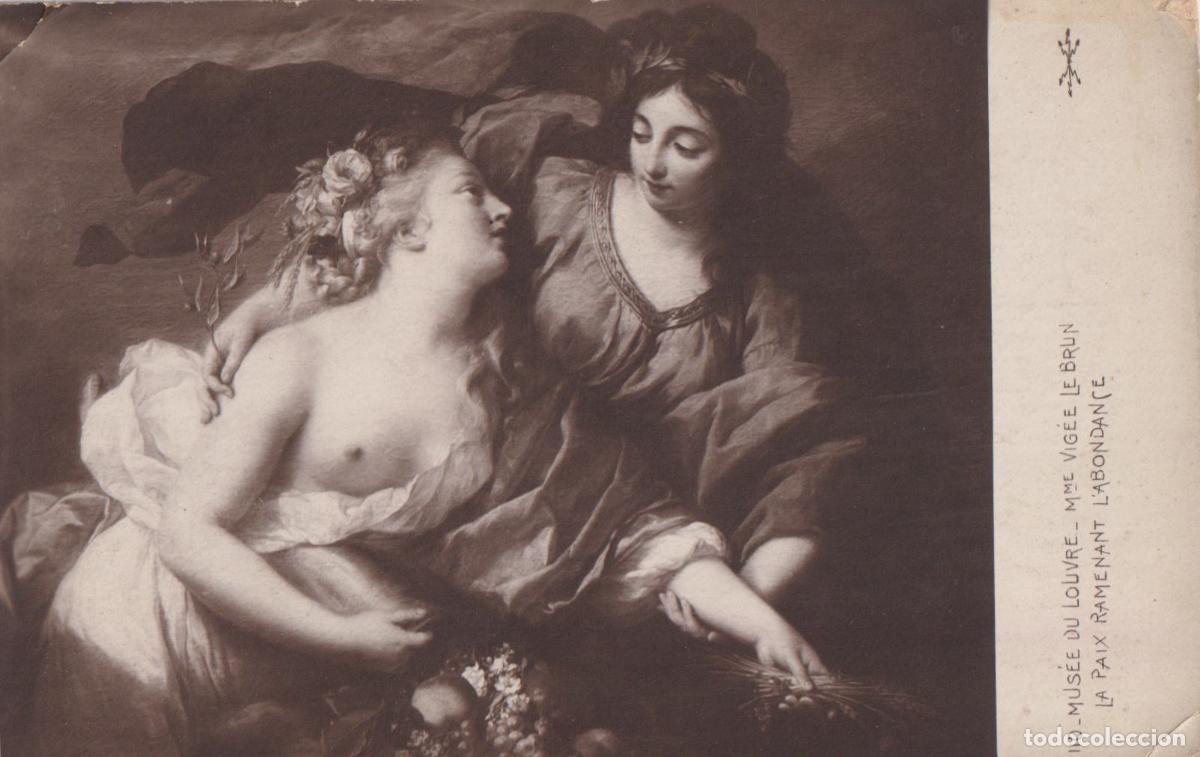 Postales: POSTAL DE LA OBRA DE &Eacute;LISABETH LOUISE VIG&Eacute;E LE BRUN, LA PAZ TRAYENDO DE VUELTA LA ABONDANCE &ndash; S/C