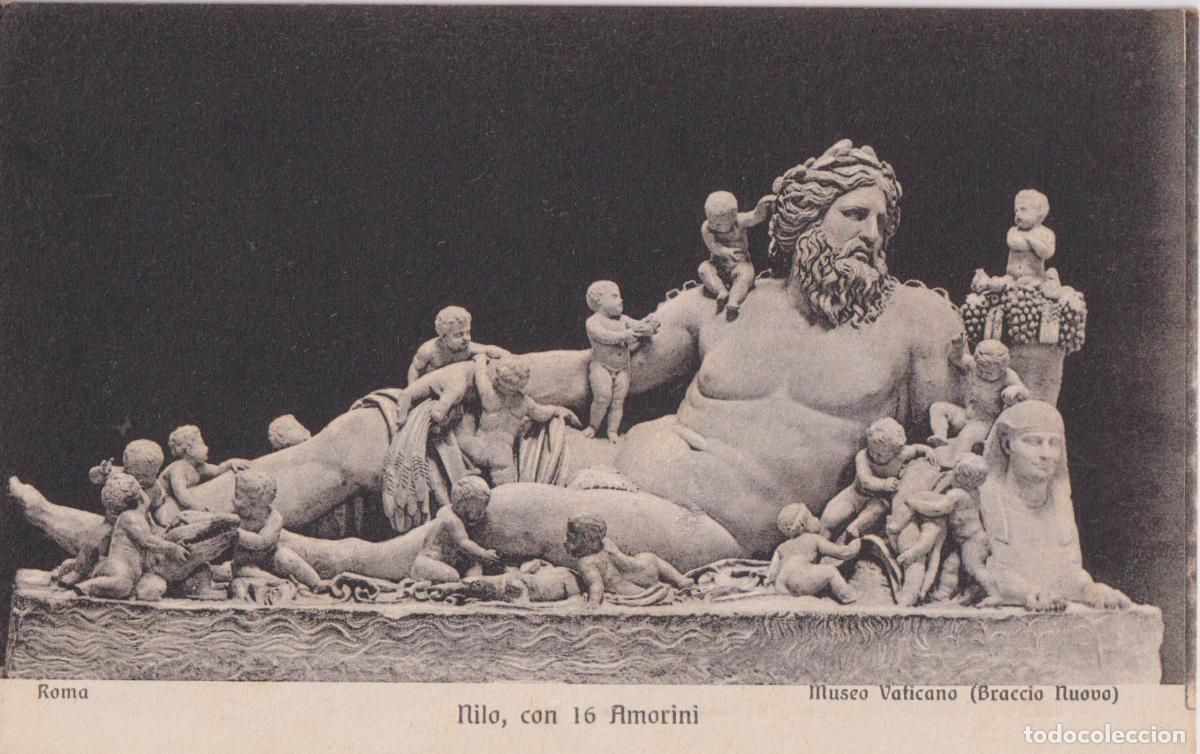 Postales: ESTATUA DE MARMOL LA ALEGOR&Iacute;A DEL R&Iacute;O NILO DE LA &Eacute;POCA HELEN&Iacute;STICA &ndash; EDIZ.BRUNNER &C &ndash; S/C