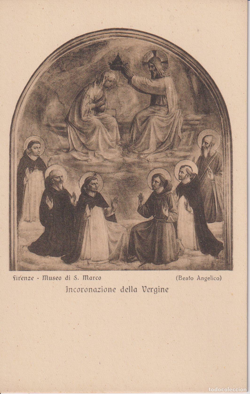 Postales: POSTAL DE LA OBRA DE FRA ANGELICO, LA CORONACI&Oacute;N DE LA VIRGEN &ndash; FLORENCIA &ndash; S/