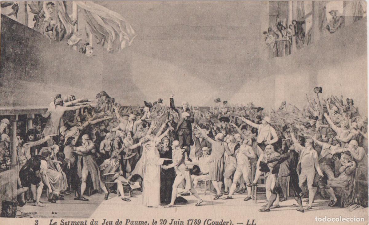 Postales: POSTAL DE LA OBRA DE AUGUSTE COUDER, EL JURAMENTO DEL JUEGO DE PELOTA (1848) - L&Eacute;VY ET NEURDEIN 3 &ndash;