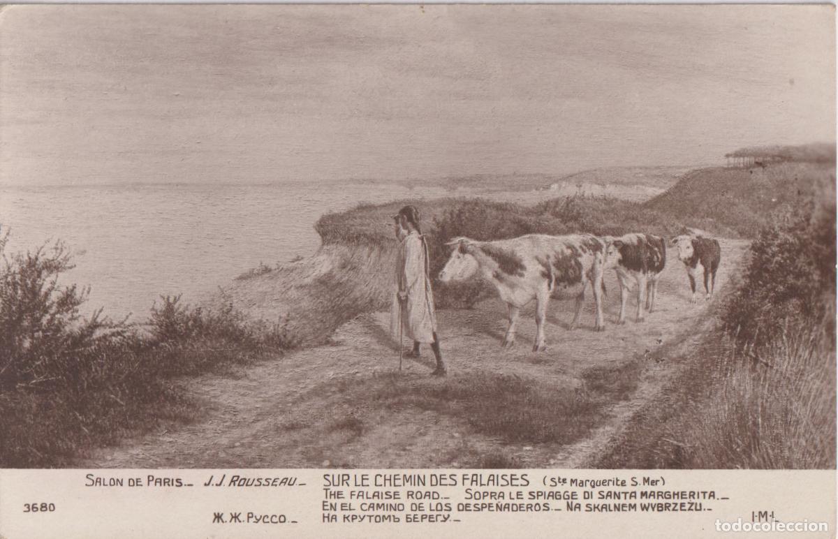 Postales: POSTAL DE LA OBRA DE J.J.ROUSSEAU, EN EL CAMINO DE LOS DESPE&Ntilde;ADEROS &ndash; SALON DE PARIS 3680 &ndash; S/C