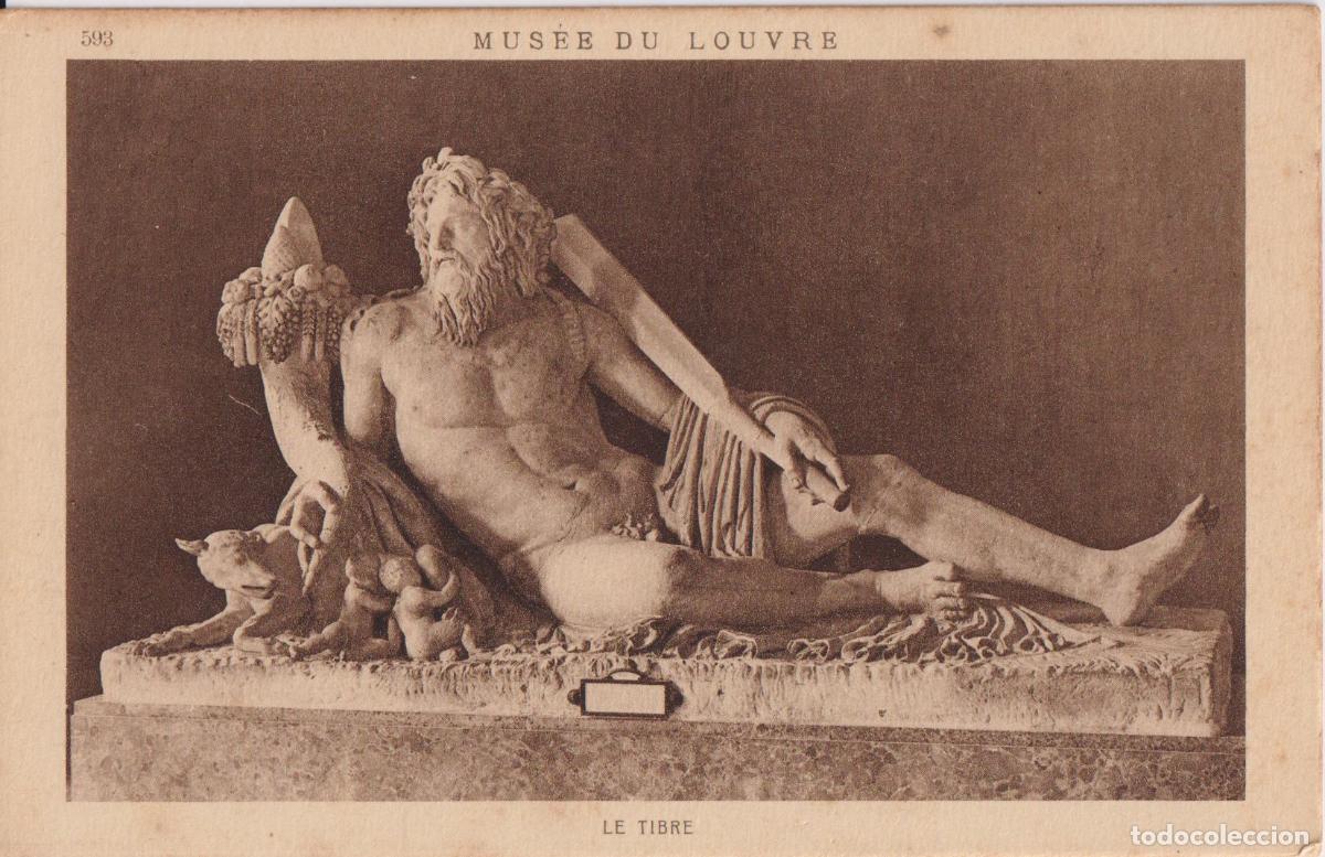 Postales: POSTAL ANTIGUA ESCULTURA M&Aacute;RMOL (S. I D.C.) REPRESENTA UNA ALEGOR&Iacute;A DEL R&Iacute;O T&Iacute;BER &ndash; BRUNNER & C. - S