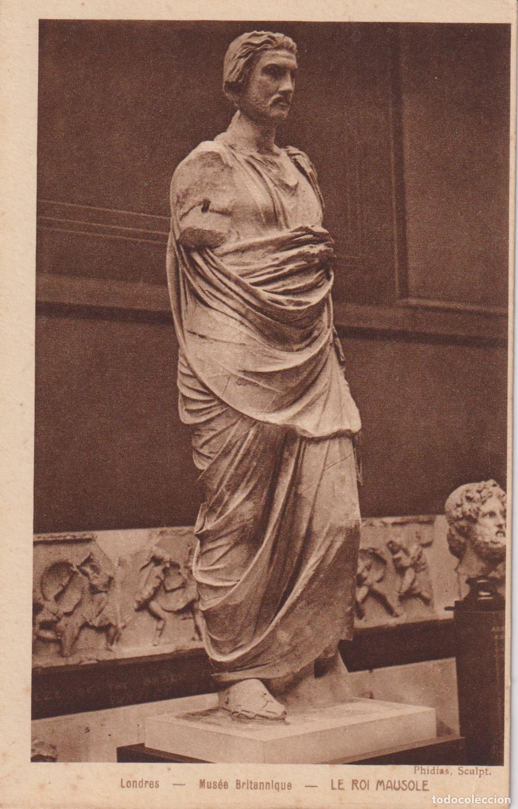 Postales: POSTAL ANTIGUA ESCULTURA M&Aacute;RMOL, REY MAUSOLO DE CARIA (REINA ARTEMISA) &ndash; BRUNNER & C. - S/C