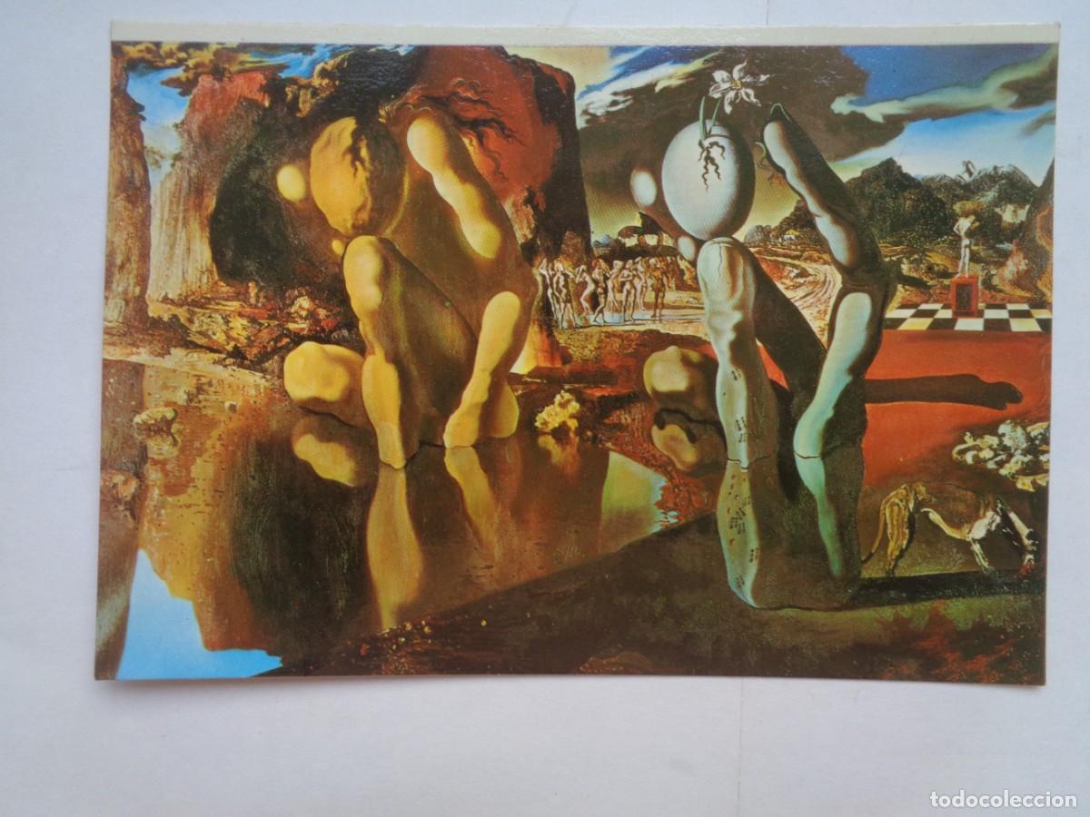 Postales: POSTAL CON PINTURA DE DAL&Iacute;: METAMORFOSIS DE NARCISO . FUNDACION GALA - DAL&Iacute;