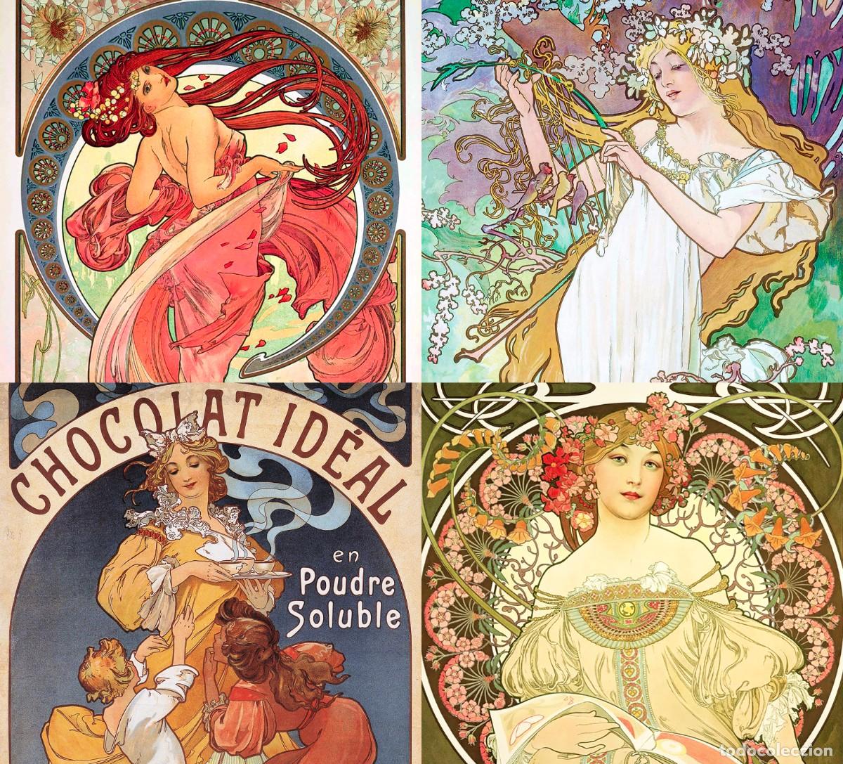 Postales: Lote de 10 Postales de Alphonse Mucha a Elegir de Nuestro Cat&aacute;logo. Pintura, Modernismo, Art Noveau.
