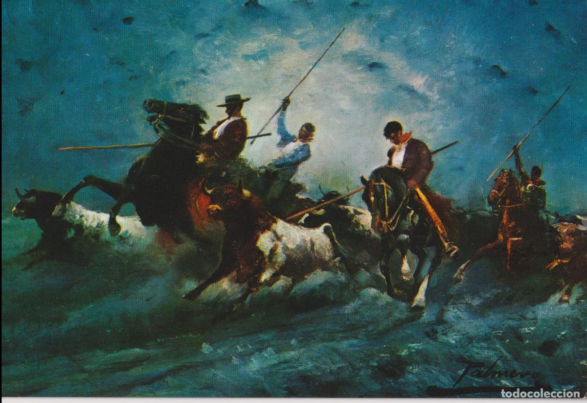 Postales: POSTAL DE LA OBRA DE A.PALMERO, TOROS EN LA NOCHE - ARTES GR&Aacute;FICAS N&ordm;504 - S/C