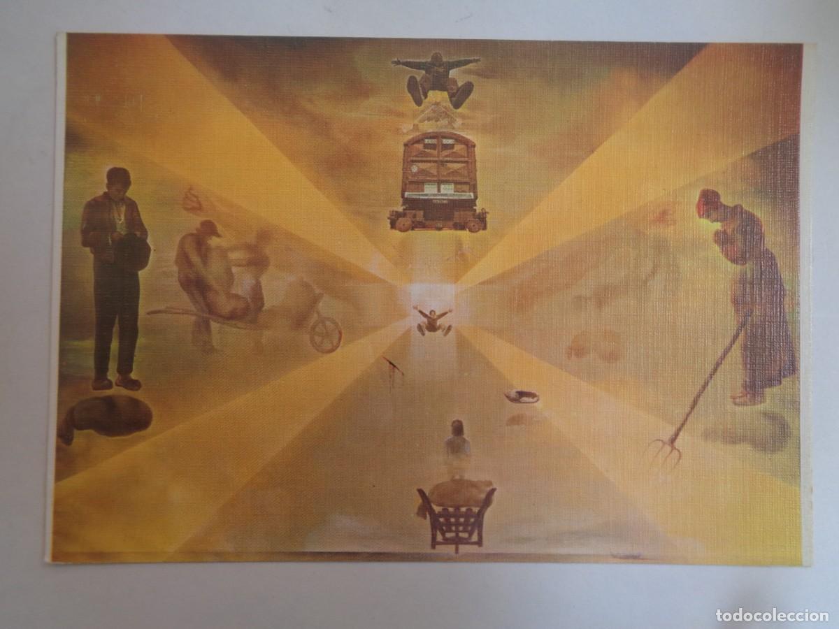 Postales: POSTAL CON PINTURA DE DAL&Iacute; : MISTICA DE LA ESTACION DE PERPIGAN. TEATRO - MUSEO DALI, FIGUERAS