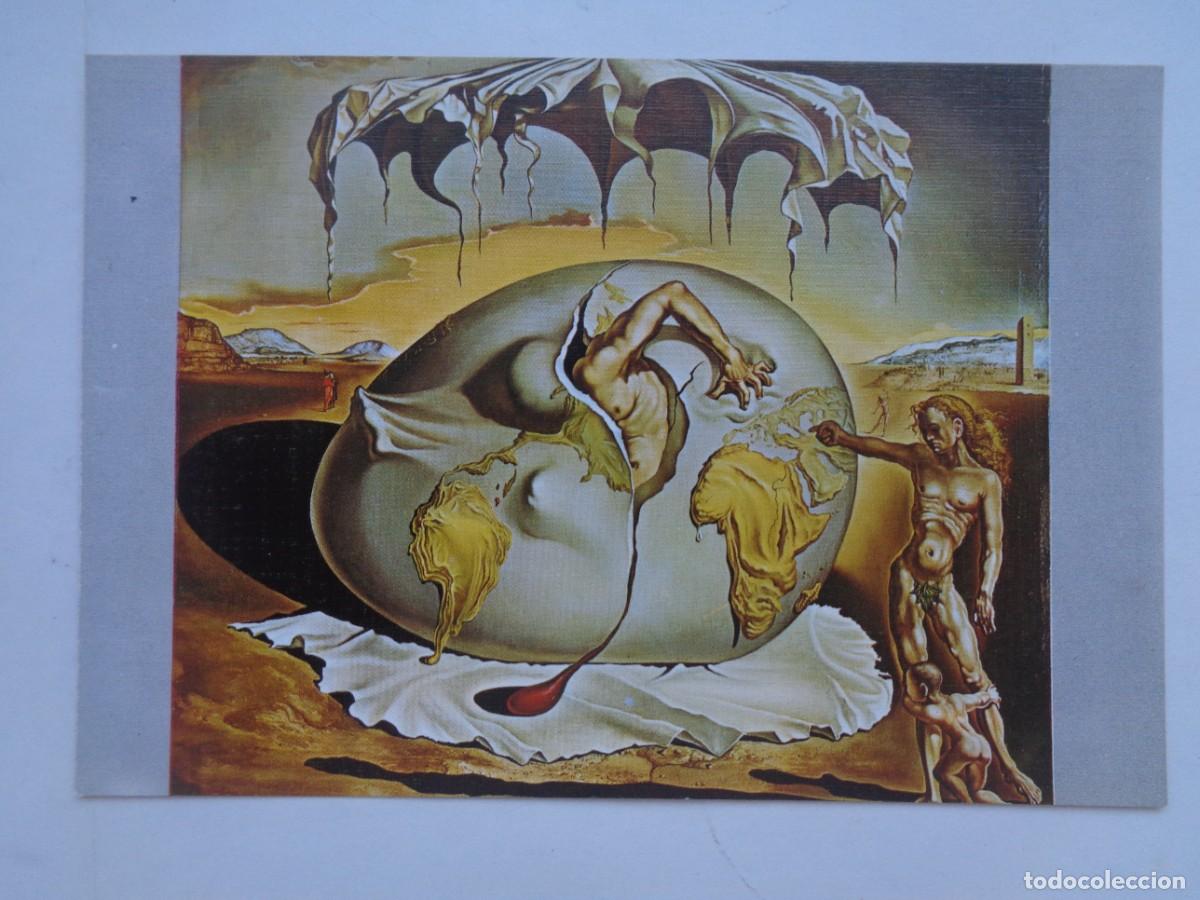 Postales: POSTAL CON PINTURA DE DAL&Iacute; : GEOPOLITICUS OBSERVANDO EL NACIMIENTO DEL HOMBRE NUEVO. F. GALA - DALI