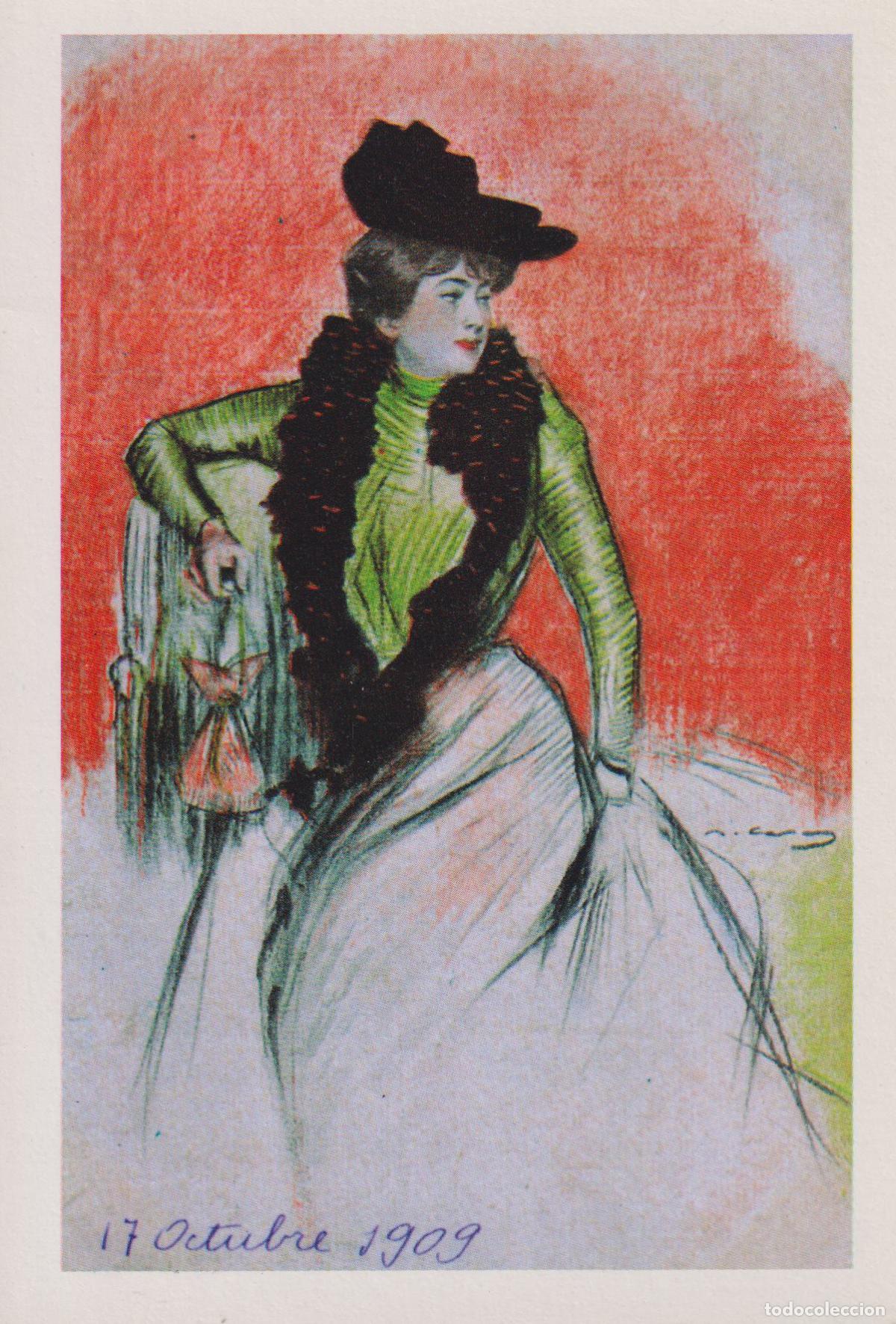 Postales: POSTAL MODERNISTA - RAMON CASAS (1909) - ED. J.THOMAS - REPRODUCCI&Oacute;N