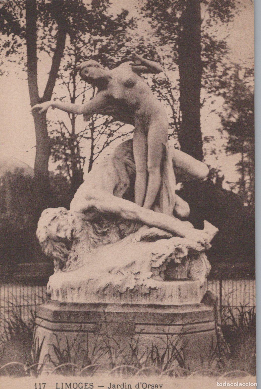 Postales: France Limoges Jardin D Orsay Sculpture Adam et &Egrave;ve *YAD099