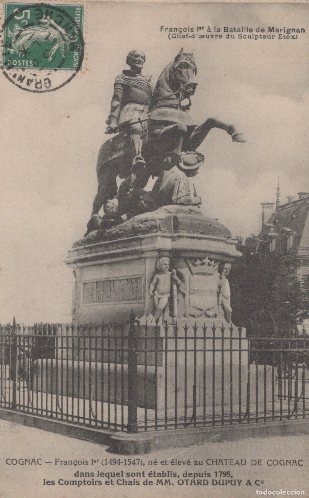 Postales: France Cognac Statue &Eacute;questre de Fran&ccedil;ois Ier Par Etex Affranchie *YAD176