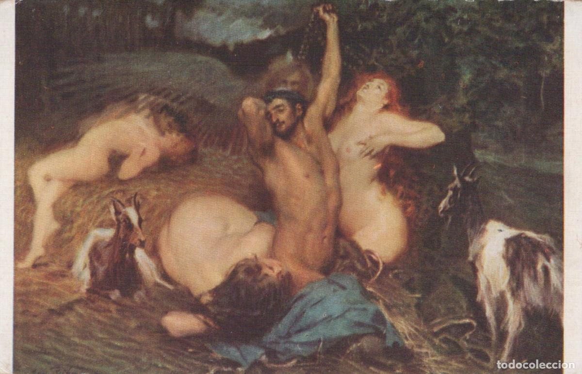 Postales: France Paris Jan Styka la Tentation Peinture Nudit&eacute; Ch&egrave;vres *YAE082