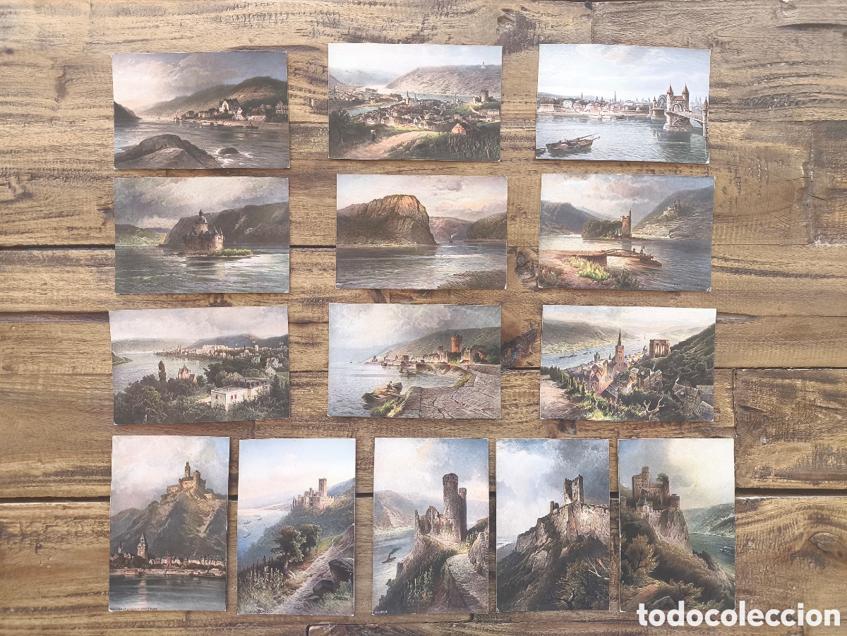 Postales: Antiguas postales de Arte Serie Paisajes R&iacute;o Rin Nicolai Von Astudin Ed. Hoursch & Bechstedt-K&ouml;ln