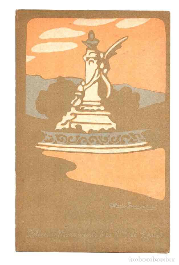 Postales: TARJETA POSTAL ILUSTRADA POR ANTONIO DE GUEZALA. MONUMENTO A LA VDA. DE EPALZA C.1915. MUY RARA