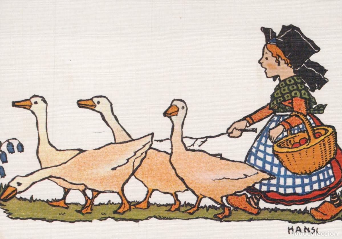 Postales: France Illustration Hansi G&auml;nselliesel Avec Oies Sc&egrave;ne Post&eacute;e *YAH560