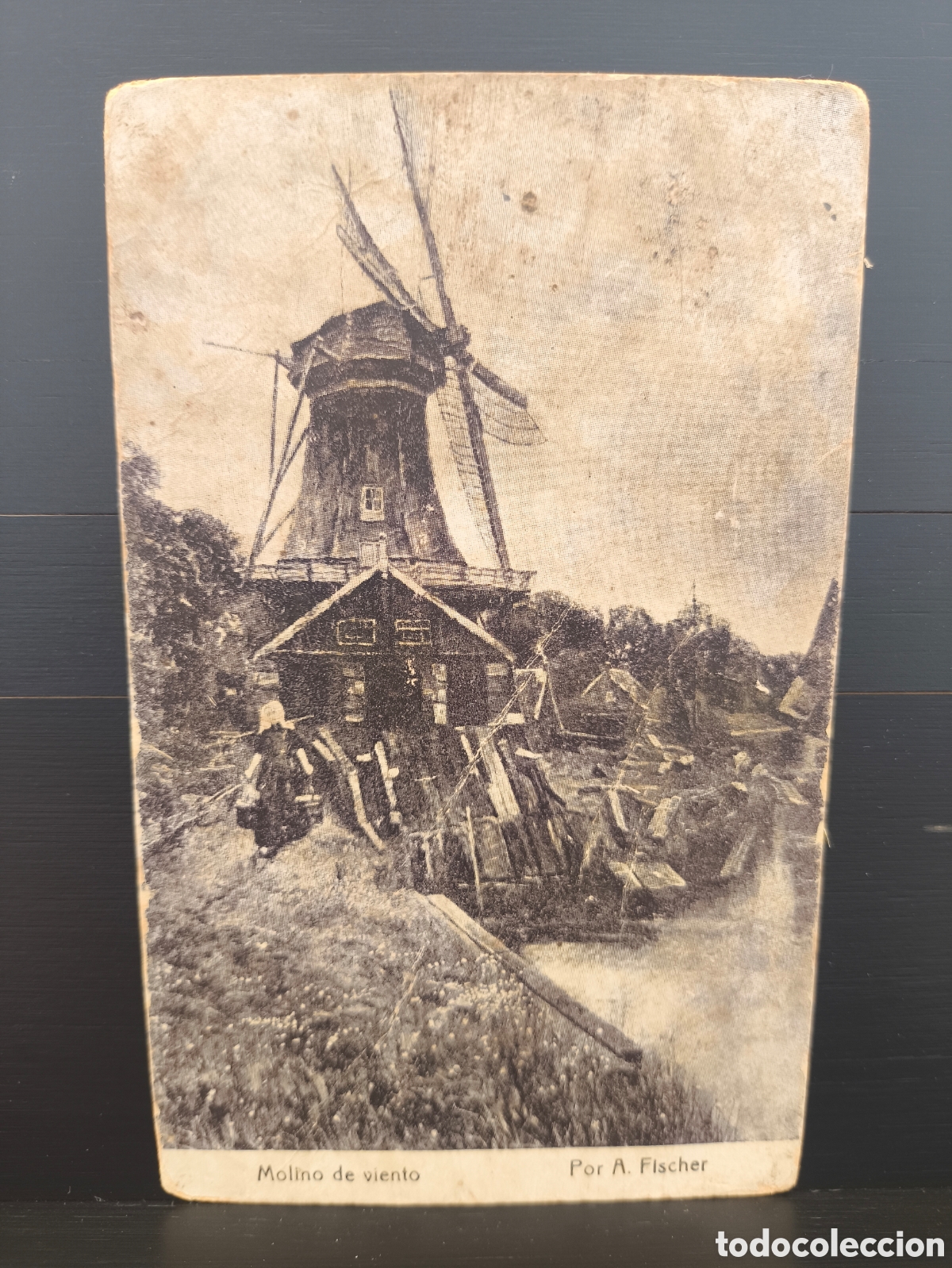 Postales: Antigua postal Arte A. Fischer Molino de Viento publicidad Chocolate Amatller Ed. Thomas Barcelona