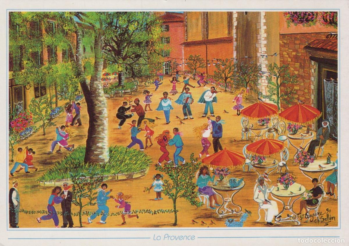 Postales: France Menton La Provence Naive Art Painting By Chantal Sellan French *YAN438