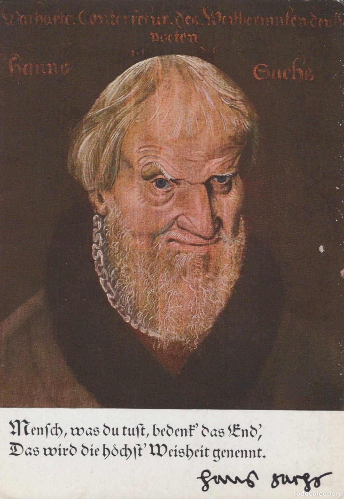 Postales: Hans Sachs Portrait German Renaissance Poet Unposted *YAS552