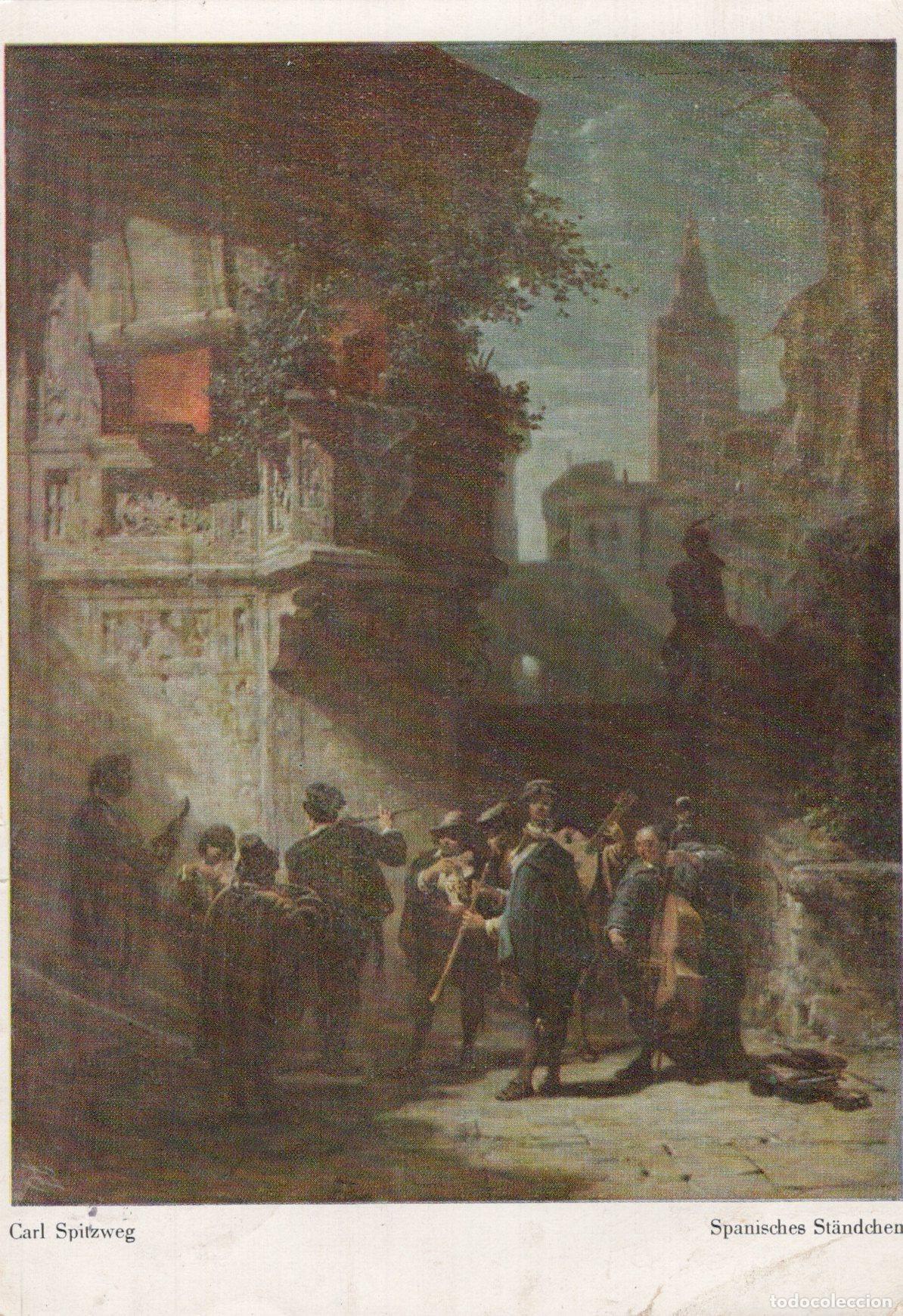 Postales: Carl Spitzweg Spanish Serenade Romanticism Painting *YAS598
