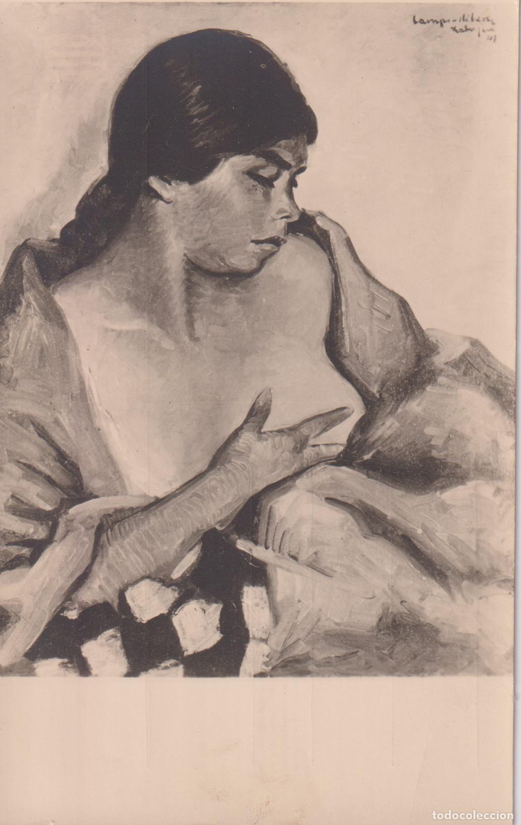 Postales: POSTAL DE LA OBRA DE FRANCISCO GIMENO ARASA, ESTUDIO DE MUJER, CATERINA MASSAGUER (ESPOSA DEL PINTOR