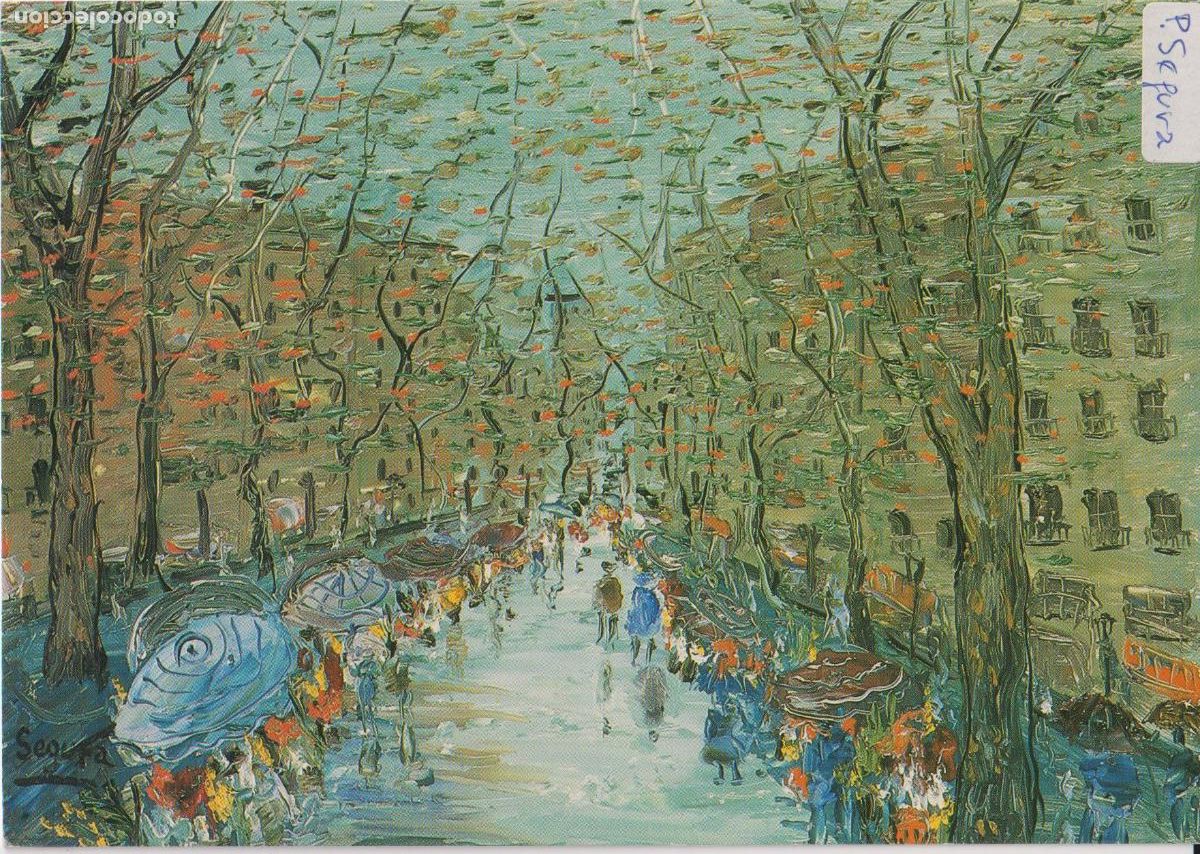 Postales: POSTAL DE LA OBRA DE PILAR SEGURA, LAS RAMBLAS DE BARCELONA &ndash; S/C