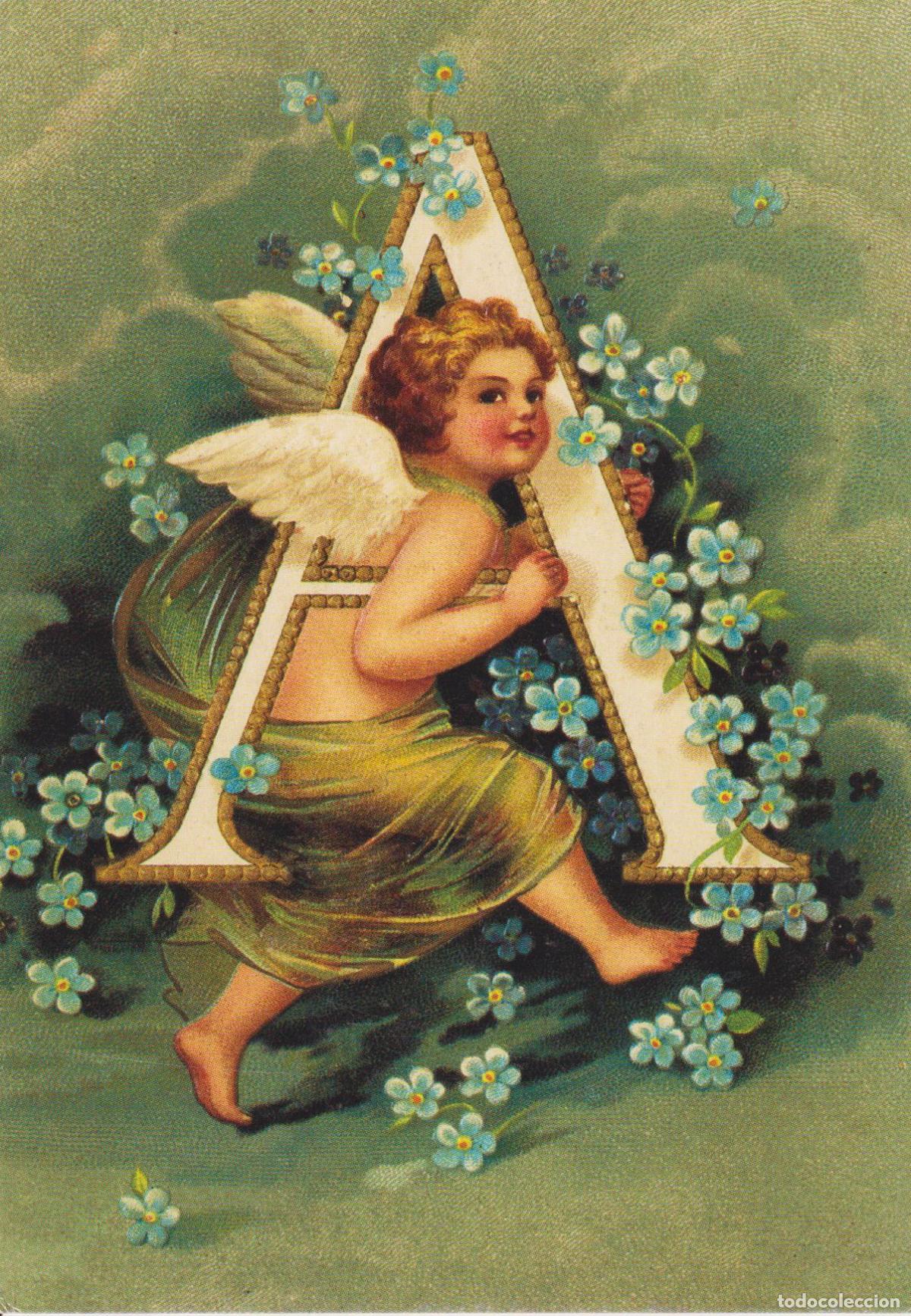 Postales: POSTAL SERIE CUPID'S ALPHABET LETRA A &ndash; AMORETT TANNER &ndash; PRINTED IN THE UK &ndash; S/C