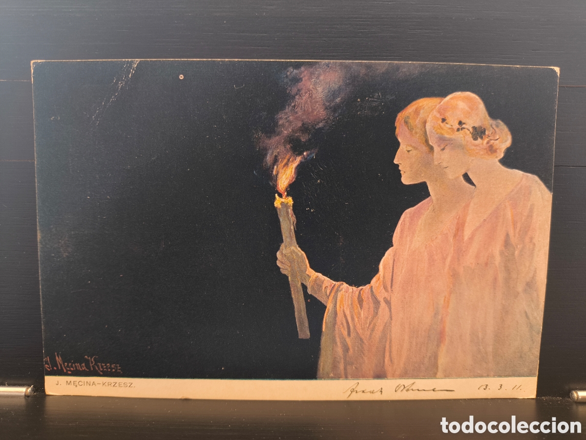 Postales: Antigua postal Arte Simbolismo Art Nouveau Jozef Mecina Krzesz Almas Gemelas Ed. Jan Czernecki 1908