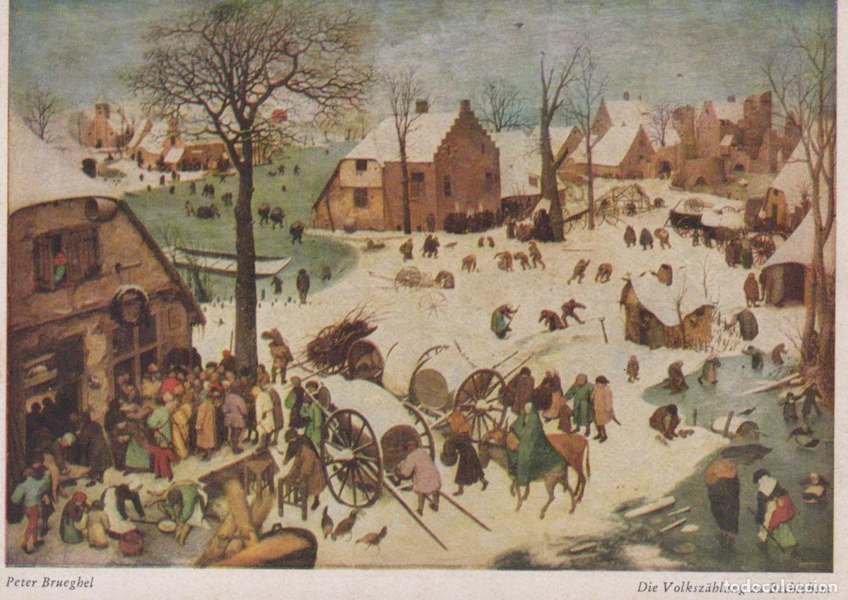 Postales: Peter Bruegel Census at Bethlehem Painting Unposted *YAU704