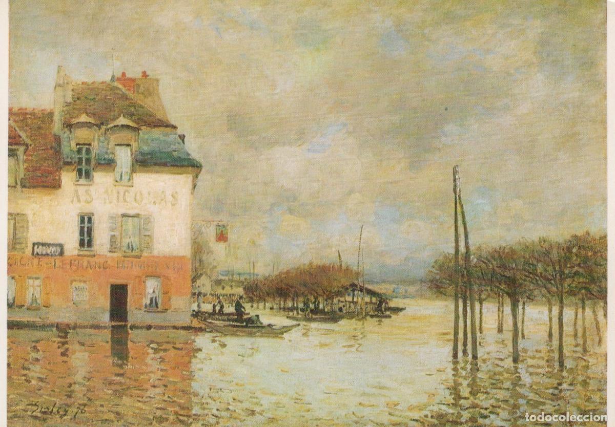 Postkarten: Alfred Sisley Flood at Port-Marly Painting Unposted *YAU733