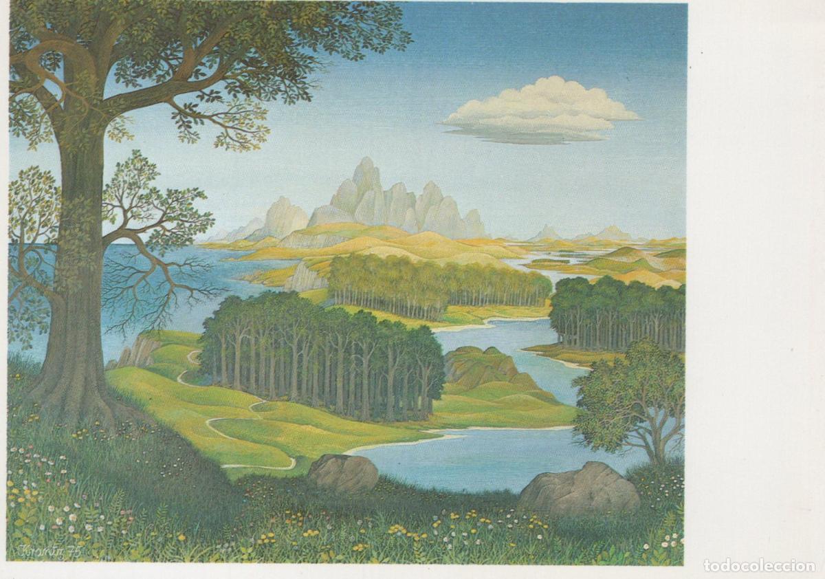 Postales: Fantasy Mountain Lake Landscape Painting Unposted *YAU858