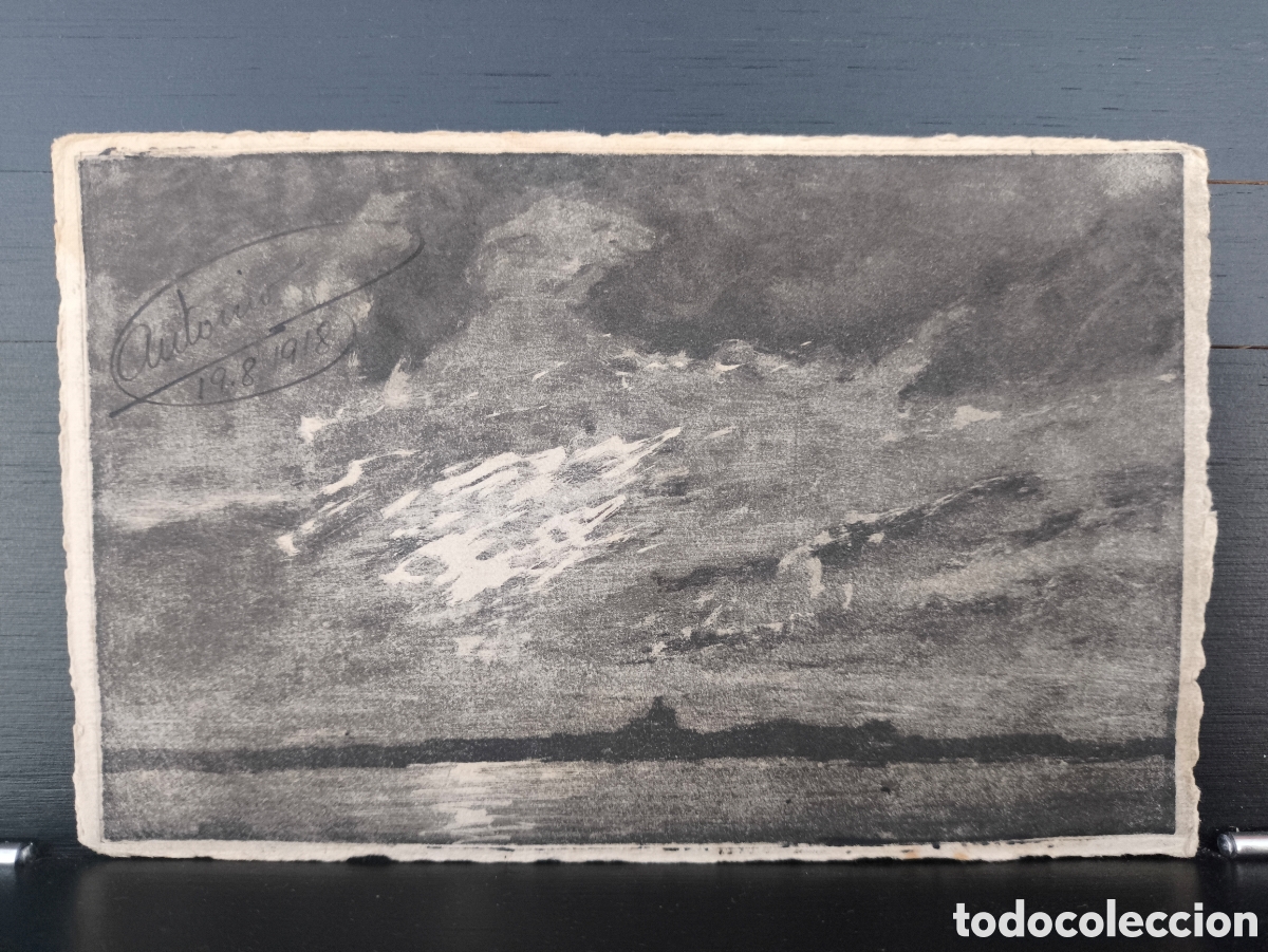 Postales: &Uacute;nica y Exclusiva antigua postal Arte ilustrada dibujo original pintada a mano 1918
