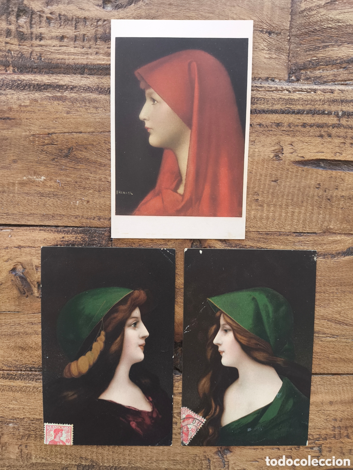 Postales: Antiguas Postales Arte Art Nouveau modernista retrato perfil mujer Ed. M&B Meissner & Buch 1910