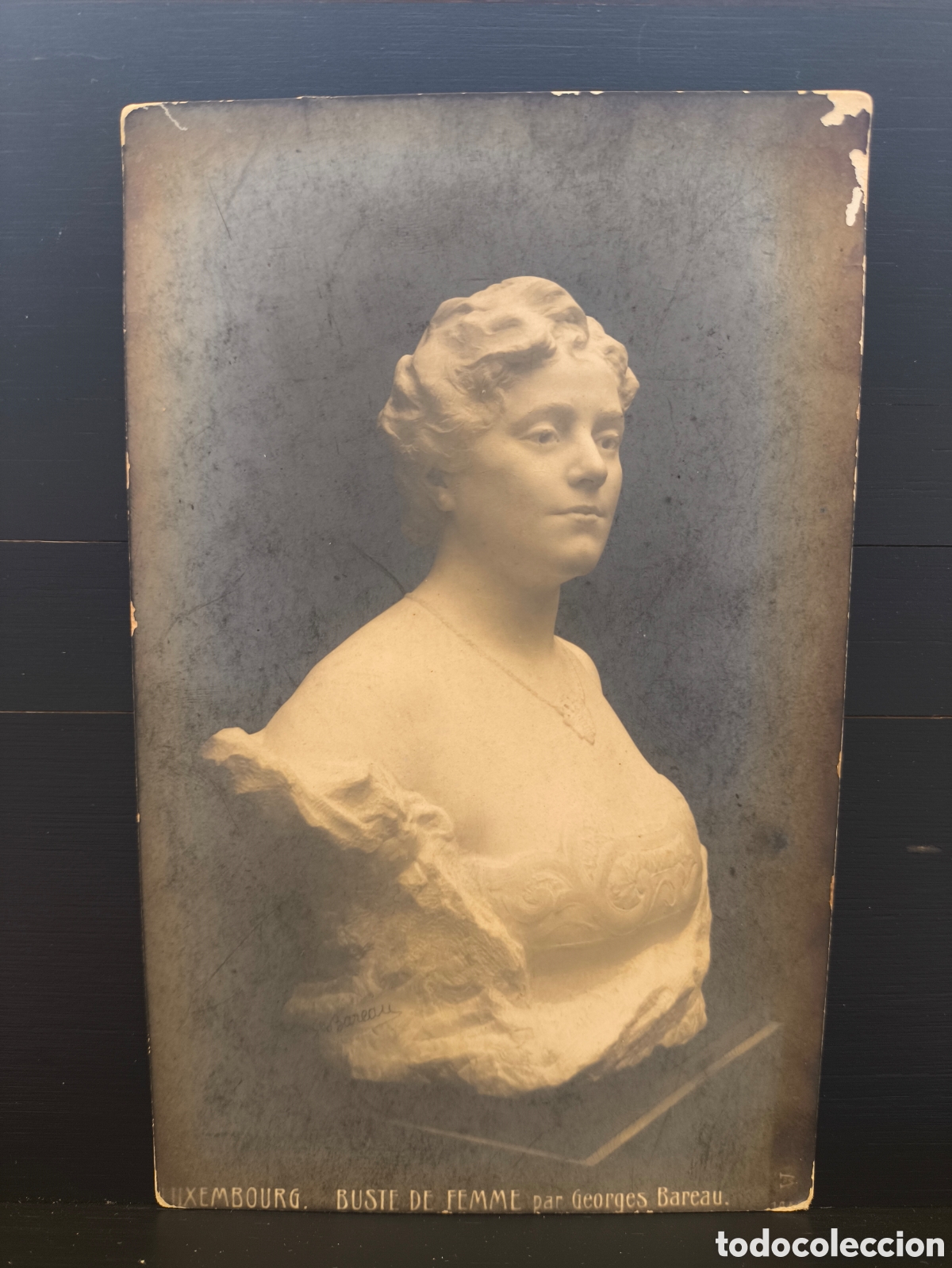 Postales: Antigua Postal fotogr&aacute;fica Arte Georges Bareau obra Buste de femme museo de Luxemburgo