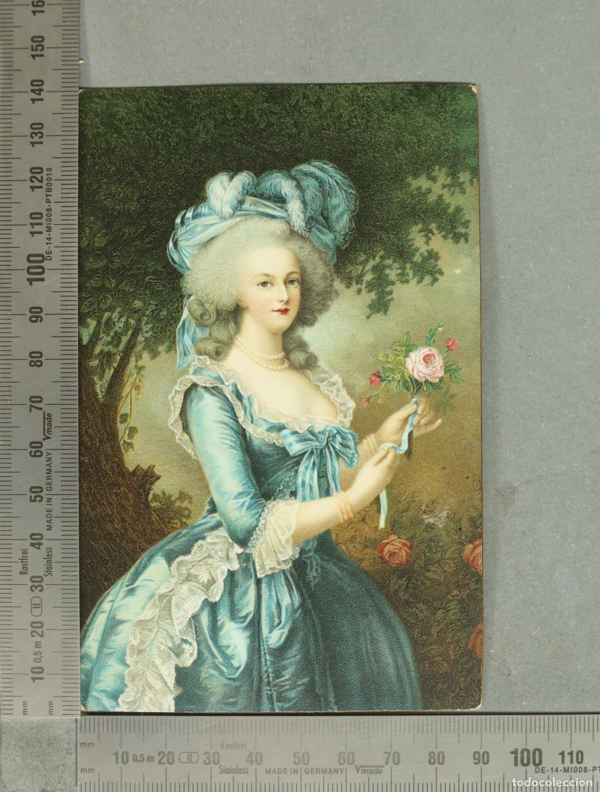 Postales: POSTAL. Retrato de Mar&iacute;a Antonieta con una rosa - &Eacute;lisabeth Vig&eacute;e Le Brun