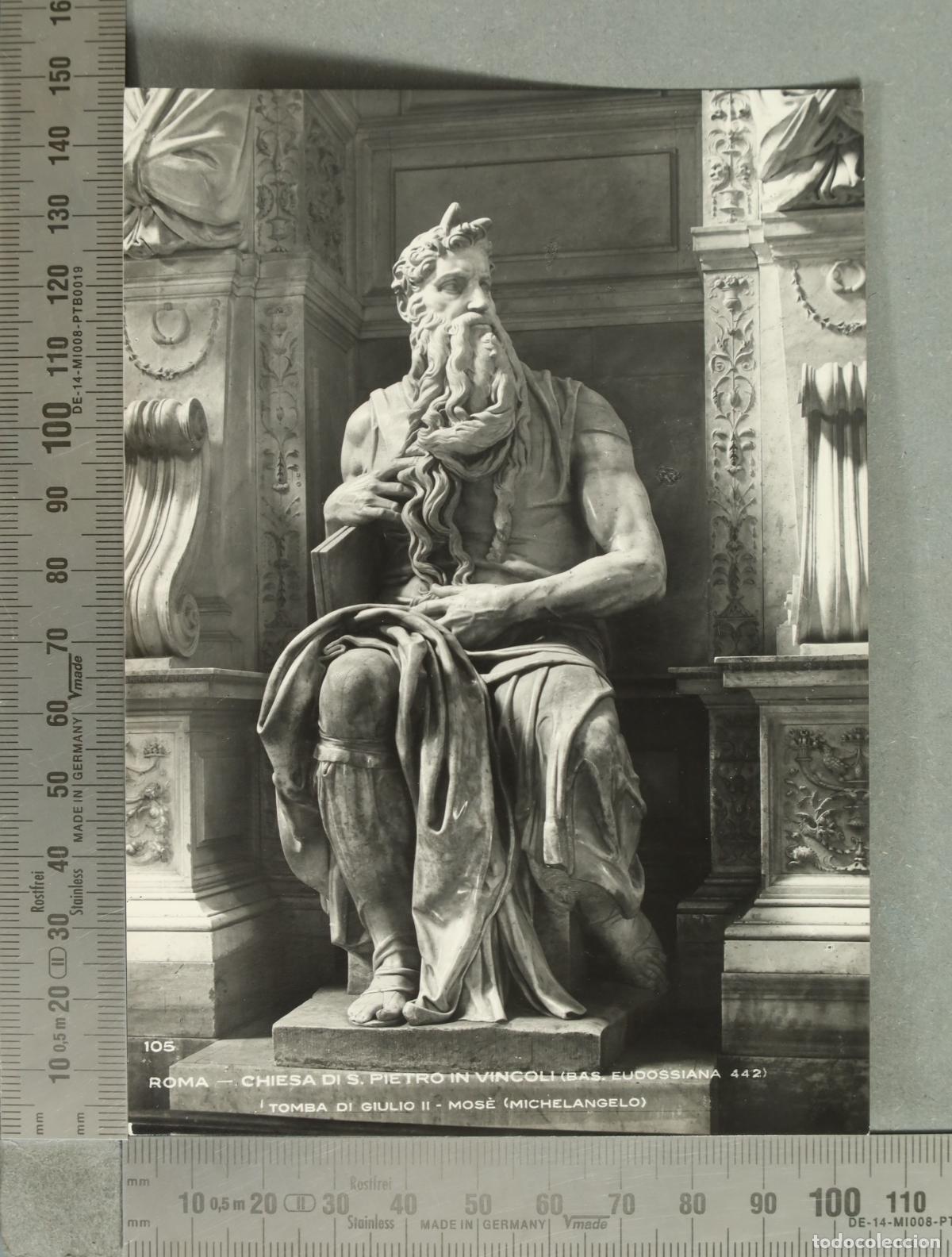 Postales: POSTAL. Roma - Chiesa di S. Pietro in Vincoli - Tomba di Giulio II - Mos&egrave; - Michelangelo