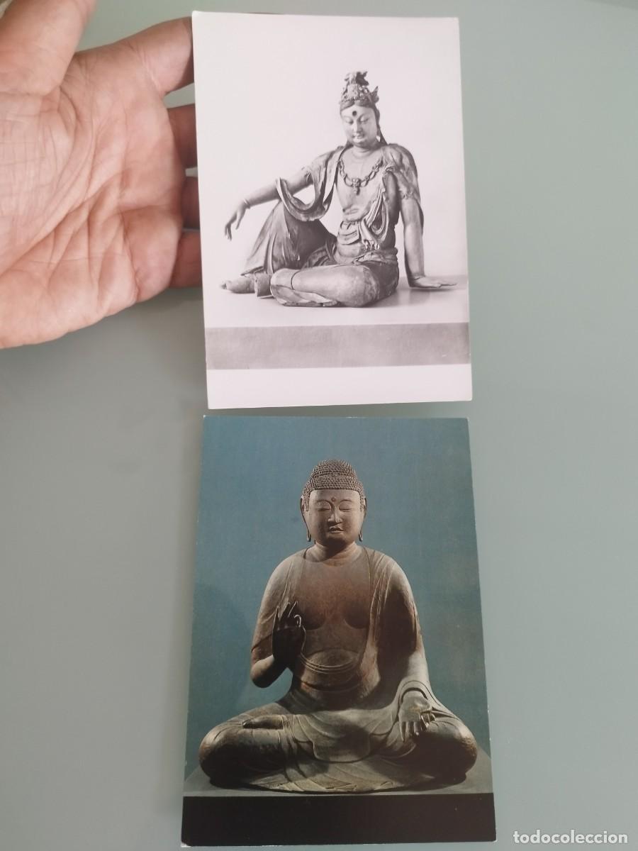 Postales: Dos tarjetas portales de figuras budistas asi&aacute;ticas. Buda Amida (Amida Nyorai).